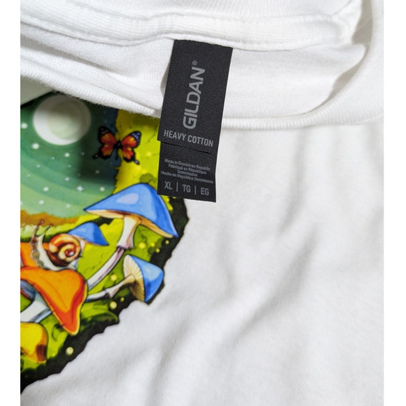 Custom Logo White T-shirt - Mushroom   - Size XL - Picture 5 of 6